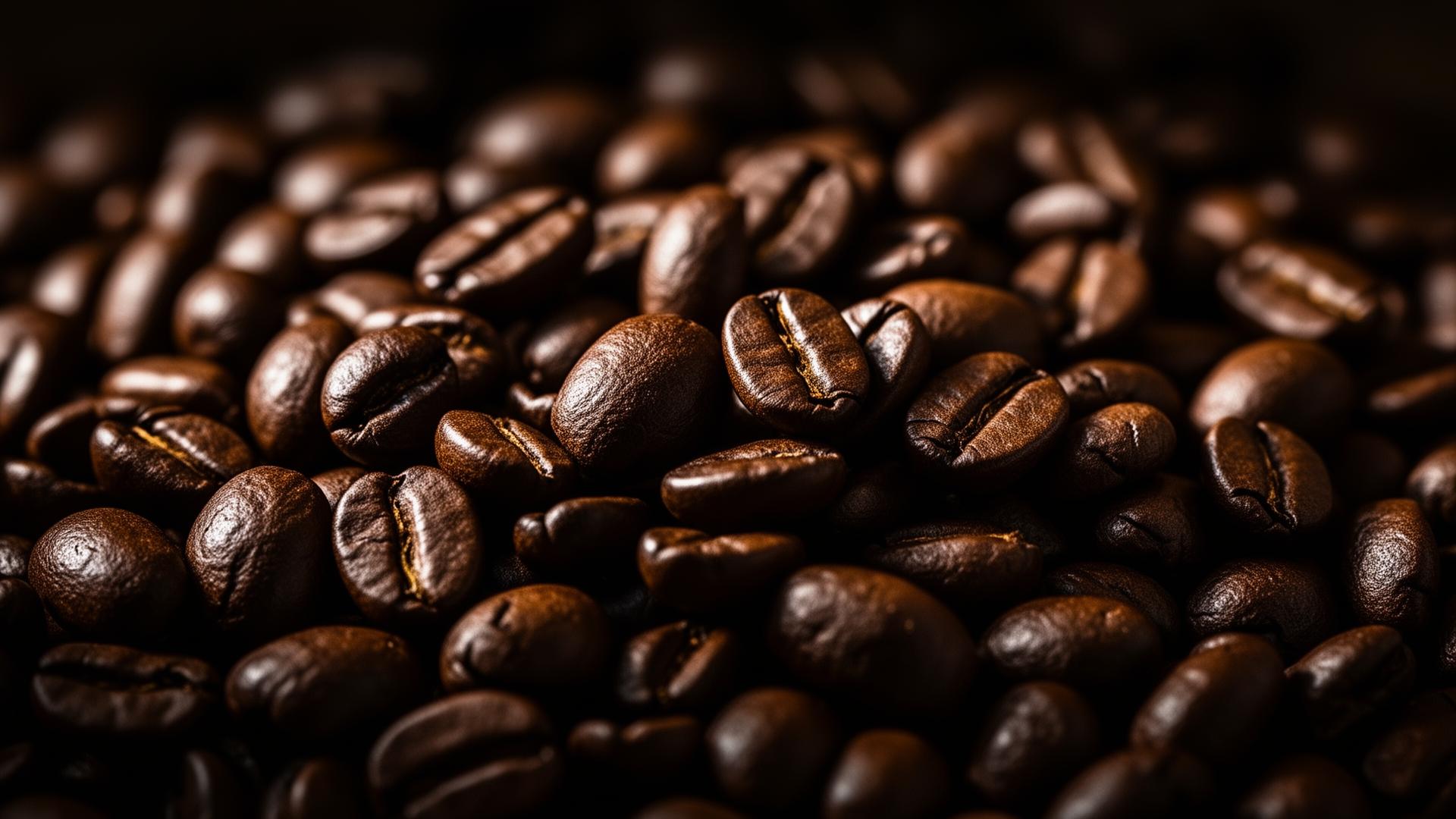 Grãos de café torrados