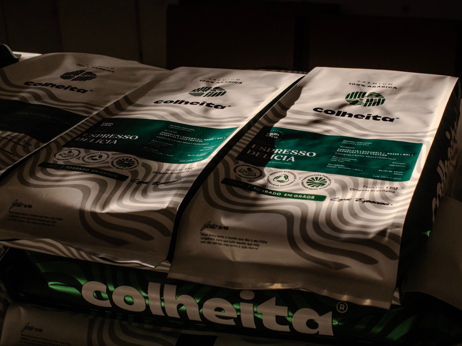 Pacotes do Espresso Delícia da Colheita Café